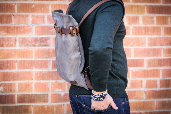 suede leather backpack