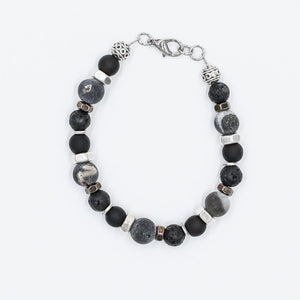 black silver stone bracelet