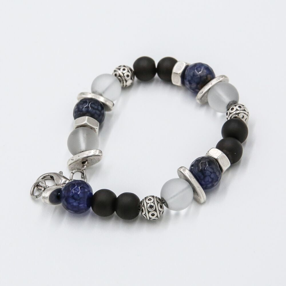 blue stone & silver bracelet
