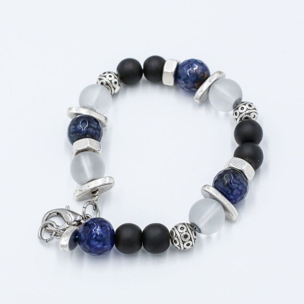 stone blue & silver bracelet