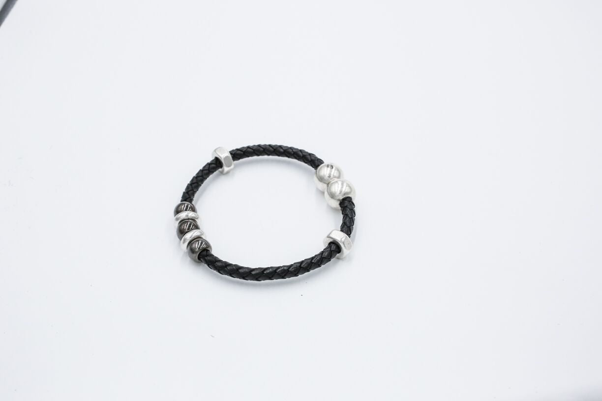 black braided leather magnetic